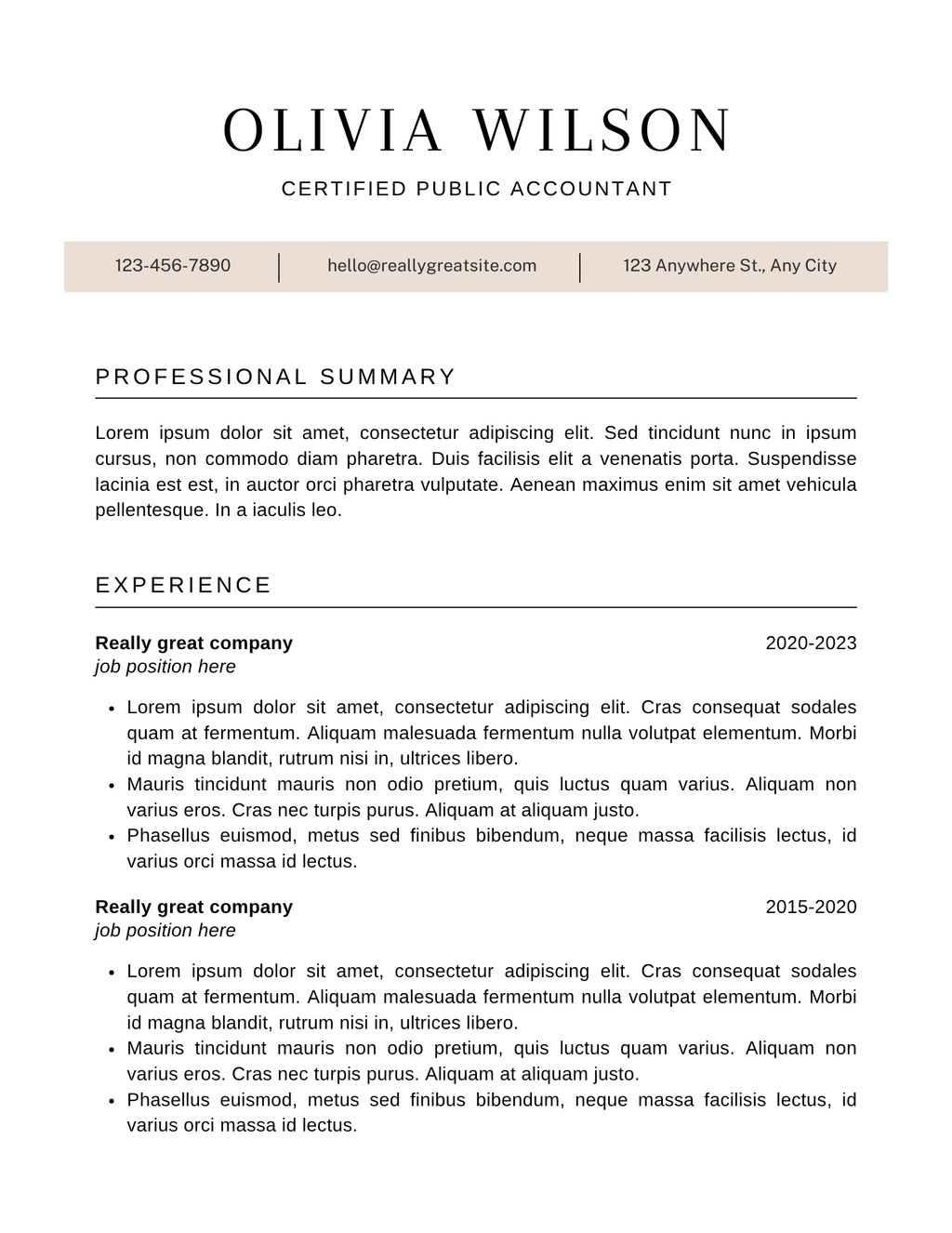 Simple Resume Template Bundle – 6 Clean & Minimal Designs